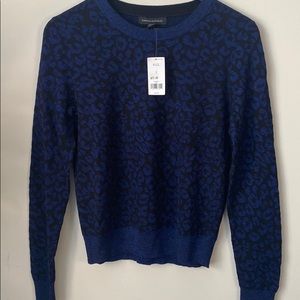 Banana Republic Blue/Black Metallic Crew  size S